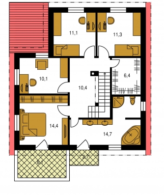 Mirror image | Floor plan of second floor - TREND 273